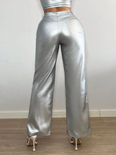 SXY High Waist PU Leather Wide Leg Pants